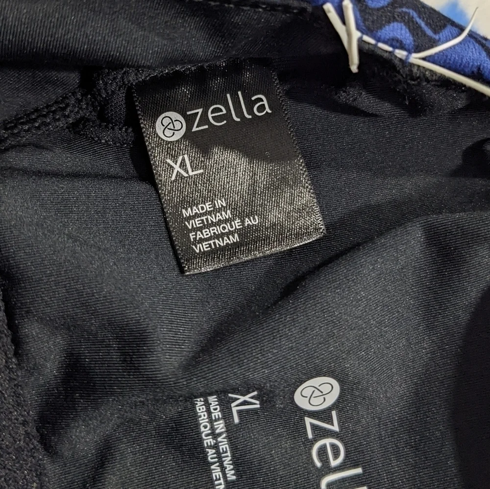 New Zella | Live-in Racerback Bra in Blue Twilight Wave Print